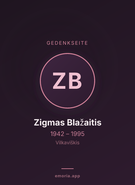 Gedenkportrait von Zigmas Blažaitis