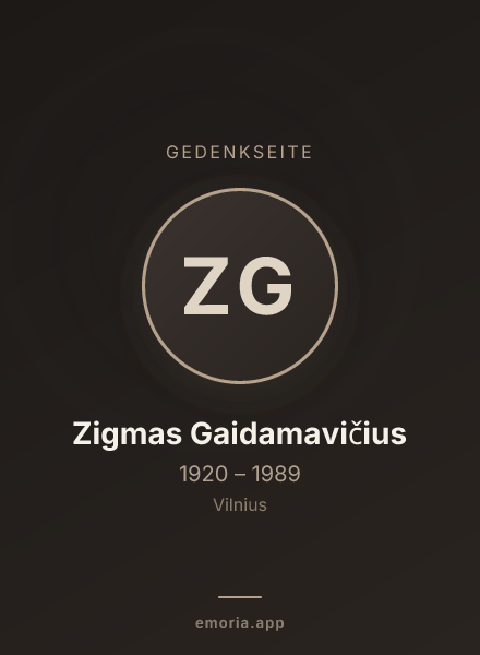 Gedenkportrait von Zigmas Gaidamavičius