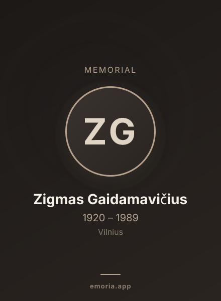 Memorial portrait of Zigmas Gaidamavičius