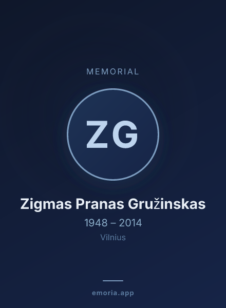 Memorial portrait of Zigmas Pranas Gružinskas