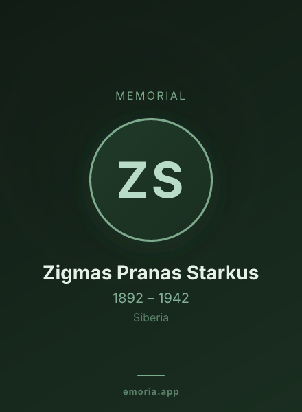 Memorial portrait of Zigmas Pranas Starkus