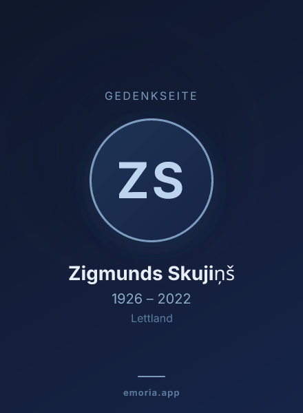 Gedenkportrait von Zigmunds Skujiņš