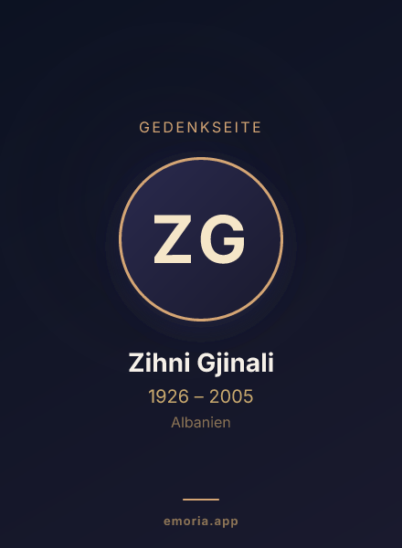 Gedenkportrait von Zihni Gjinali