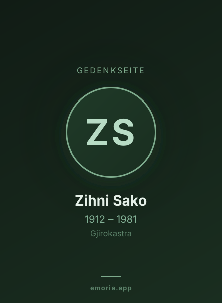 Gedenkportrait von Zihni Sako