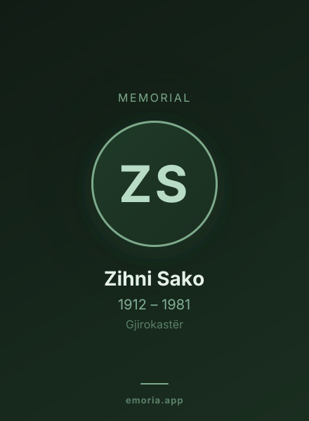 Memorial portrait of Zihni Sako