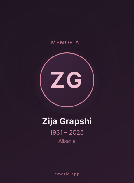 Memorial portrait of Zija Grapshi