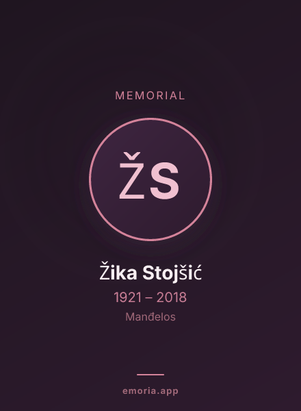 Memorial portrait of Žika Stojšić