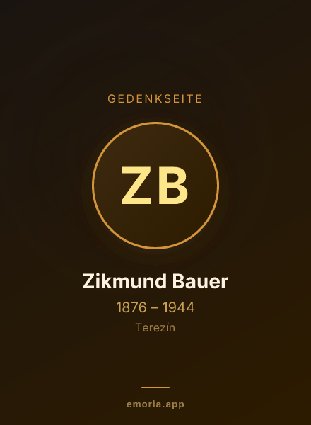 Gedenkportrait von Zikmund Bauer