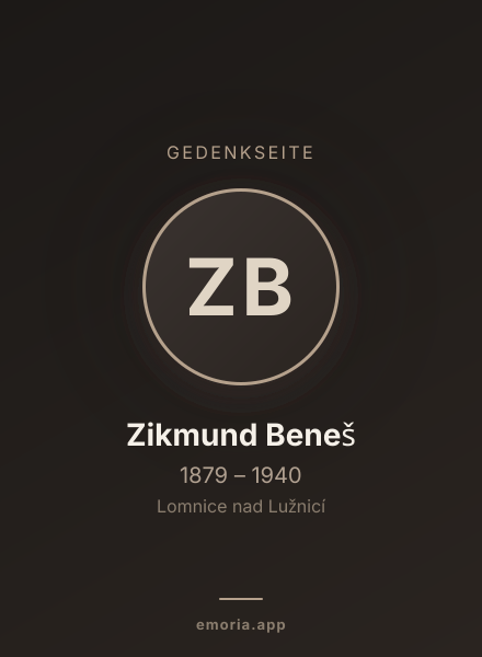 Gedenkportrait von Zikmund Beneš
