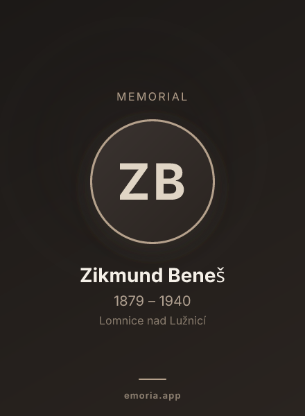 Memorial portrait of Zikmund Beneš