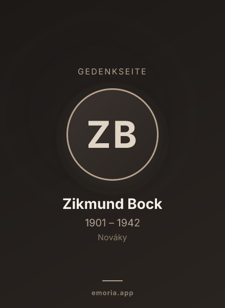 Gedenkportrait von Zikmund Bock