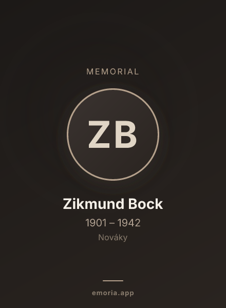 Memorial portrait of Zikmund Bock
