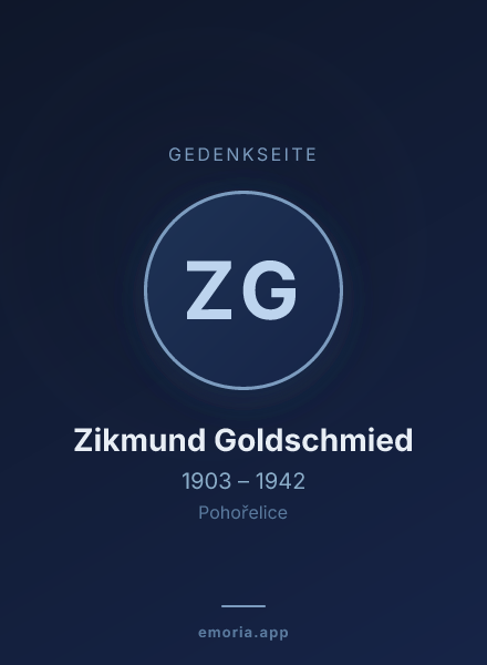 Gedenkportrait von Zikmund Goldschmied