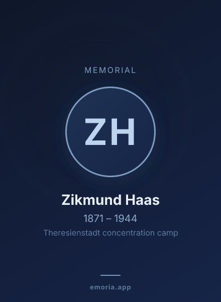 Memorial portrait of Zikmund Haas