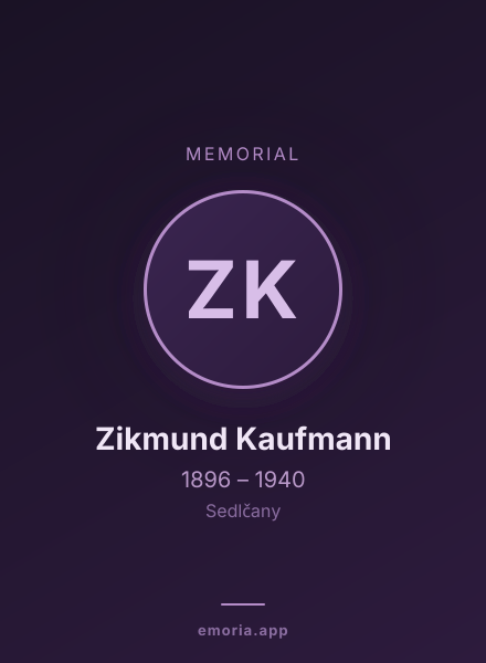 Memorial portrait of Zikmund Kaufmann
