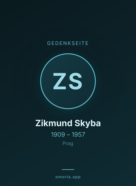 Gedenkportrait von Zikmund Skyba