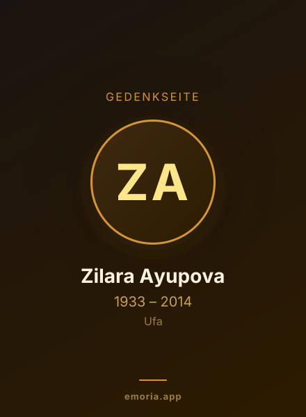 Gedenkportrait von Zilara Ayupova