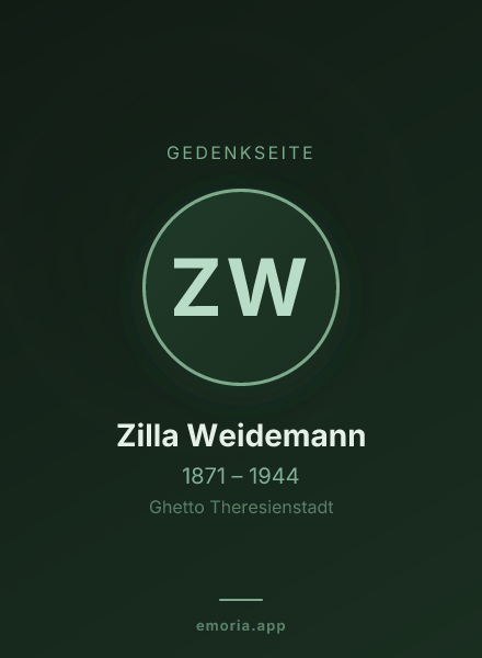 Gedenkportrait von Zilla Weidemann