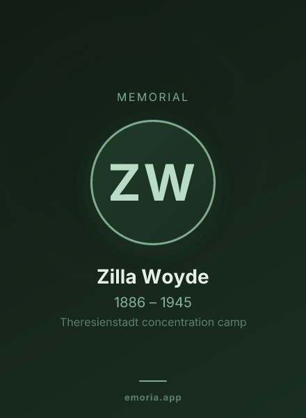Memorial portrait of Zilla Woyde