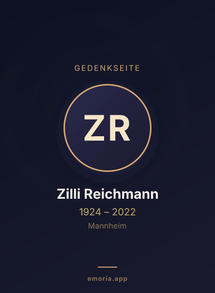 Gedenkportrait von Zilli Reichmann