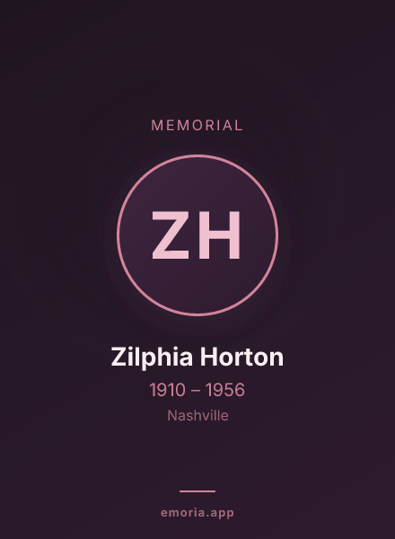 Memorial portrait of Zilphia Horton