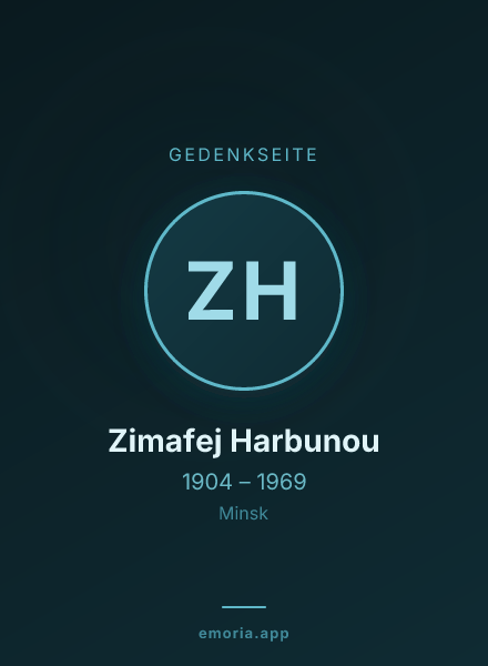 Gedenkportrait von Zimafej Harbunou