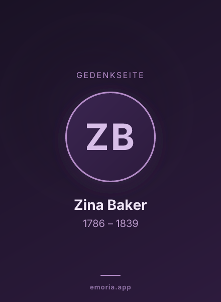 Gedenkportrait von Zina Baker