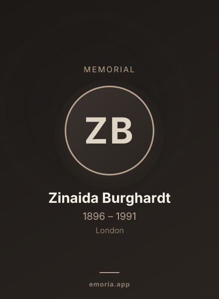 Memorial portrait of Zinaida Burghardt