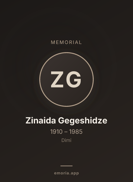 Memorial portrait of Zinaida Gegeshidze