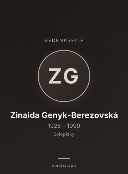 Gedenkportrait von Zinaida Genyk-Berezovská