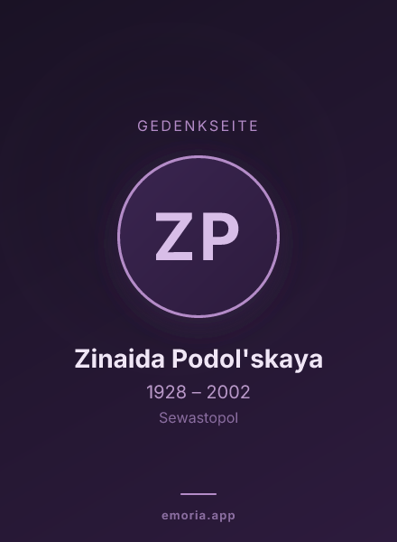 Gedenkportrait von Zinaida Podol'skaya