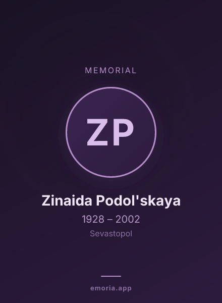 Memorial portrait of Zinaida Podol'skaya