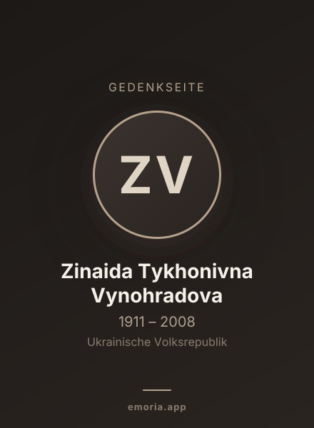 Gedenkportrait von Zinaida Tykhonivna Vynohradova