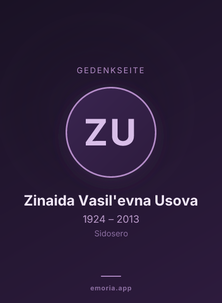 Gedenkportrait von Zinaida Vasil'evna Usova