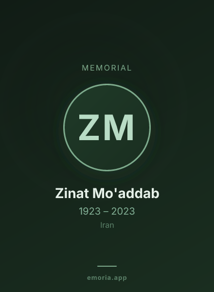 Memorial portrait of Zinat Mo'addab