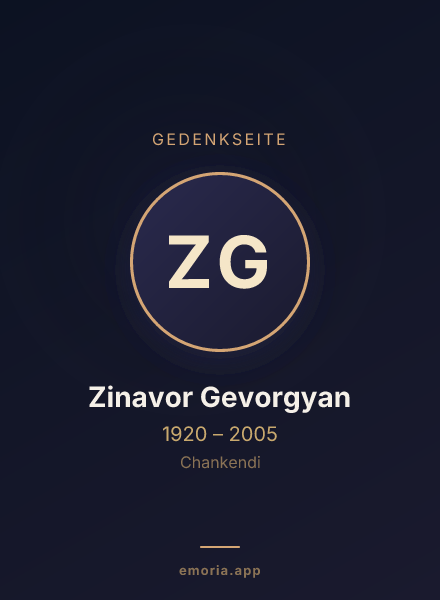 Gedenkportrait von Zinavor Gevorgyan