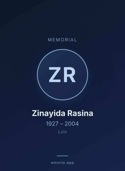 Memorial portrait of Zinayida Rasina