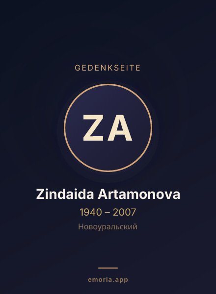 Gedenkportrait von Zindaida Artamonova