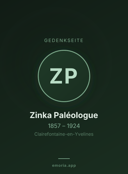 Gedenkportrait von Zinka Paléologue