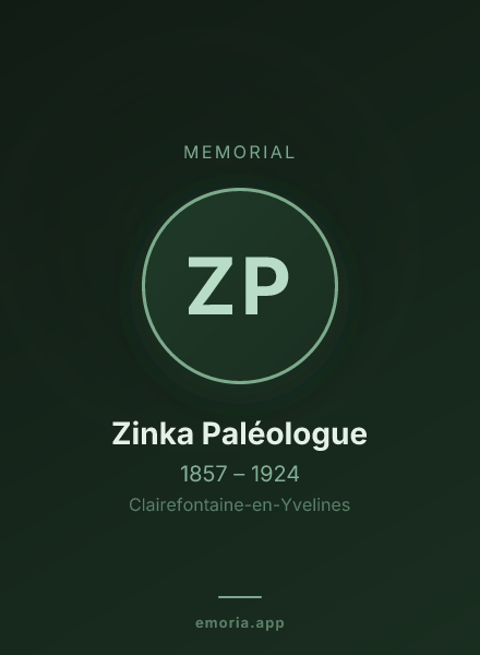 Memorial portrait of Zinka Paléologue