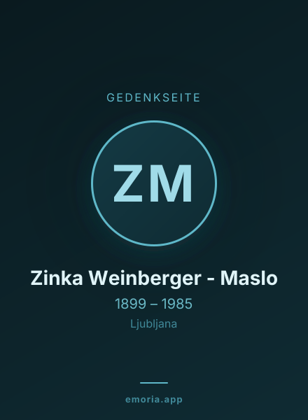 Gedenkportrait von Zinka Weinberger - Maslo