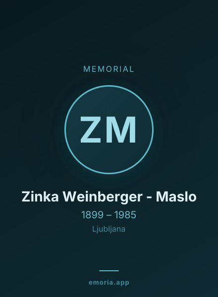 Memorial portrait of Zinka Weinberger - Maslo