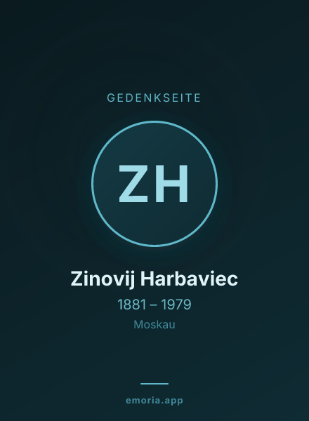 Gedenkportrait von Zinovij Harbaviec