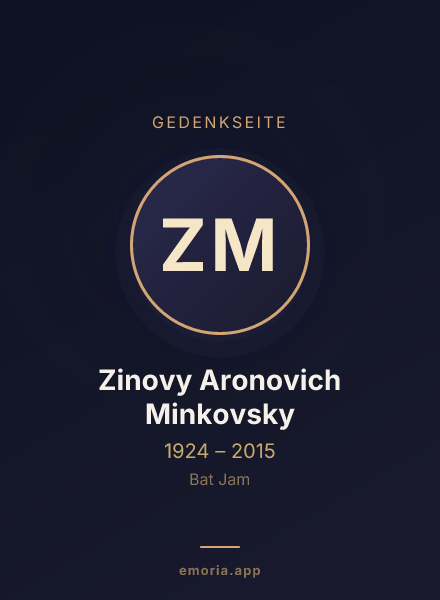 Gedenkportrait von Zinovy ​​Aronovich Minkovsky