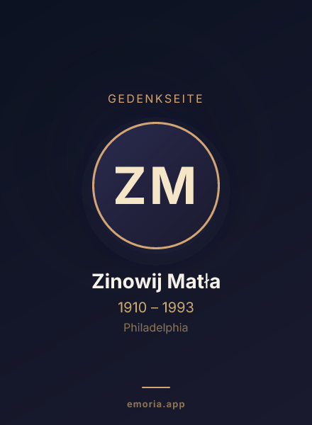 Gedenkportrait von Zinowij Matła