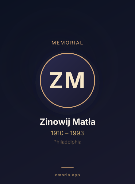 Memorial portrait of Zinowij Matła