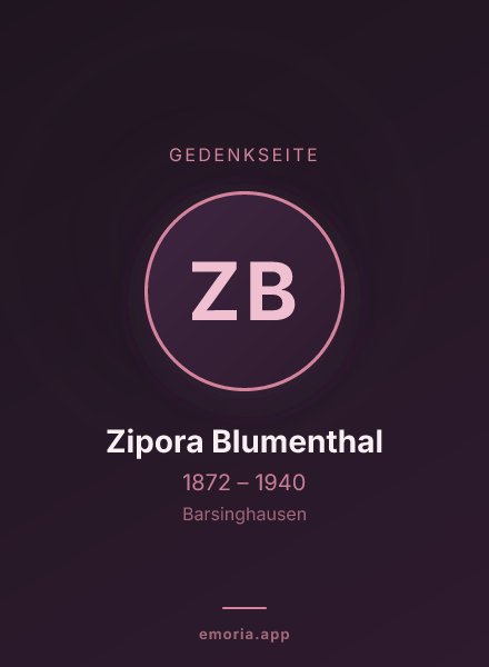 Gedenkportrait von Zipora Blumenthal