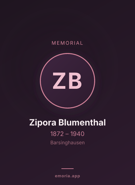 Memorial portrait of Zipora Blumenthal