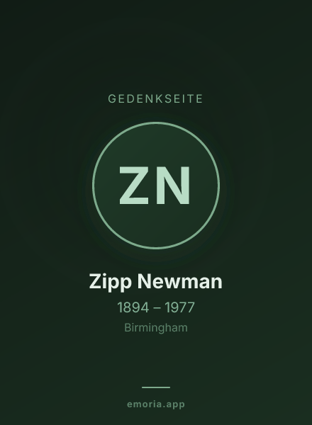 Gedenkportrait von Zipp Newman