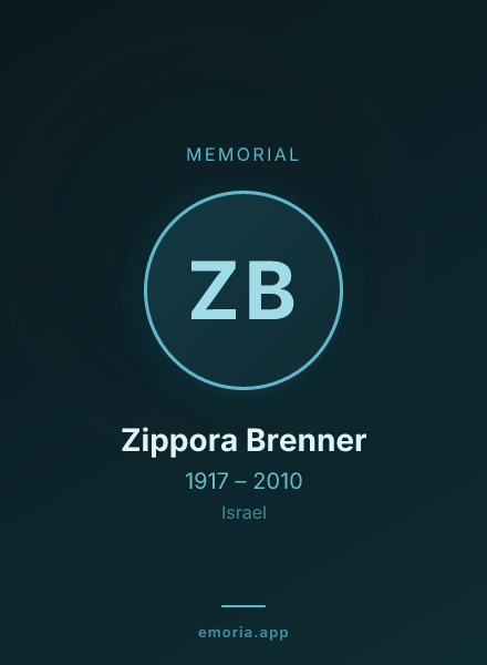 Memorial portrait of Zippora Brenner
